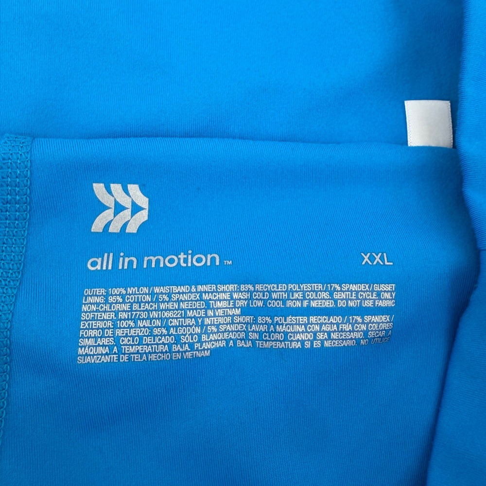 All in Motion Womens XXL Blue 2-in-1 Athletic Shorts Built-in Liner Pocket - Picture 4 of 7